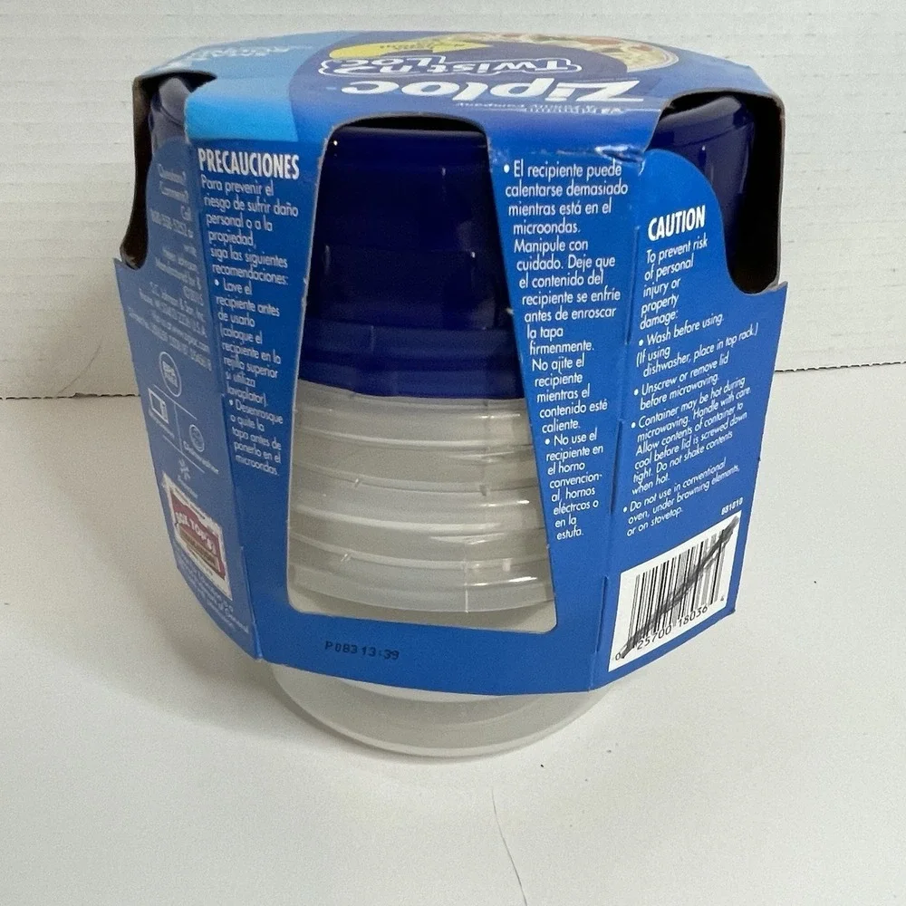 Ziploc Twist n Lock Loc 3-Pack Small Round Plastic Containers + Lids 1 Pint NEW!